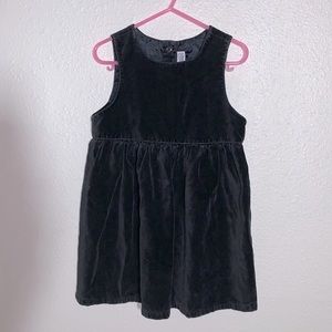Vintage Arizona girls black velvet sleeveless bow up back jumper Dress T Holiday